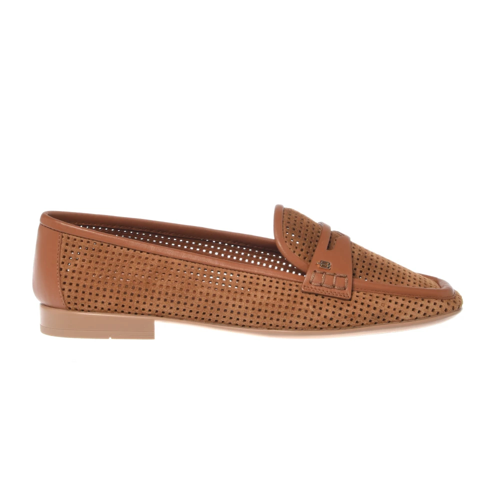 Baldinini Damen Braun - Perforated Suede Loafer - Shoes - 36 Eu