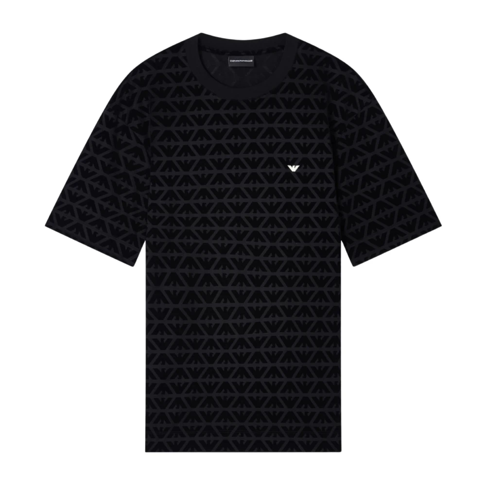 Emporio Armani Herren Schwarz - Monogram T-Shirt - Tops - K -S