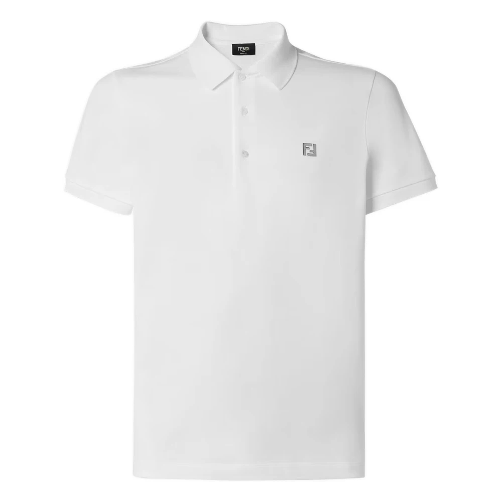 Fendi Herren Weiß - Piqué Polo Shirt - Tops - 2XL