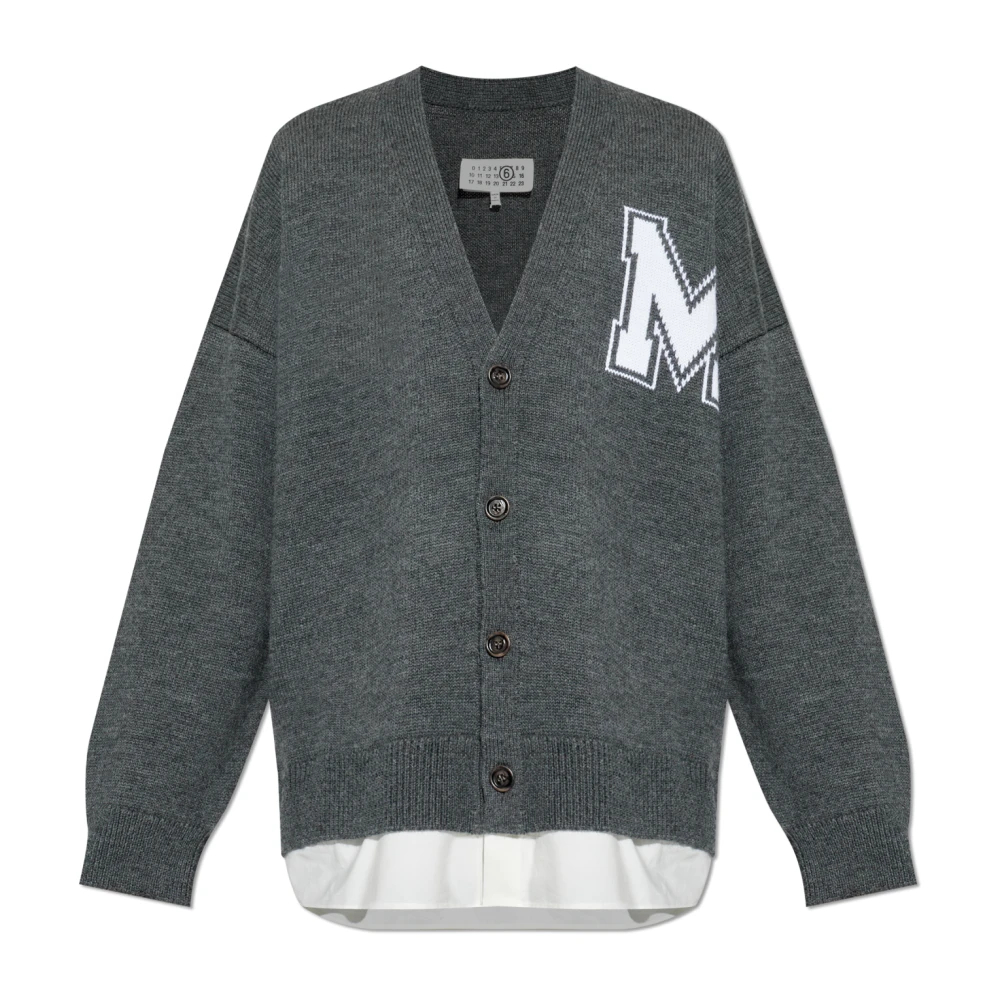 Mm6 Maison Margiela - Cardigan Mit Hemdelementen - Knitwear - Herren - Grau - M - Bild 4