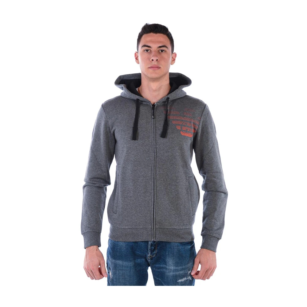 Emporio Armani Ea7 Herren Grau - Sweatshirt-Hoodie Mit Reißverschluss - Sweatshirts & Hoodies - Xl