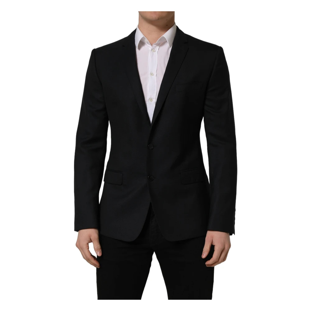 Dolce & Gabbana Herren Schwarz - Woll-Einreiher-Blazerjacke - Jackets - K - L