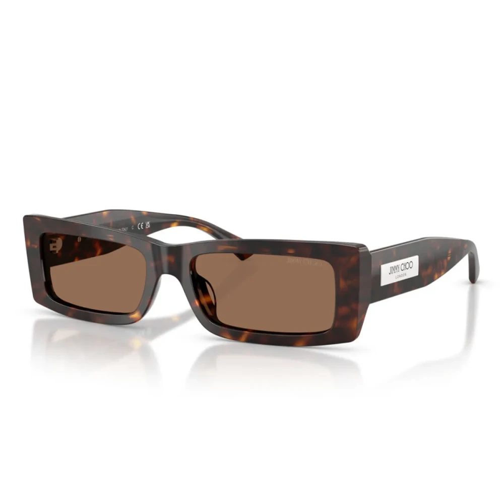 Jimmy Choo Unisex Braun - Rechteckige Sonnenbrille Mit Havana-Rahmen - Accessories - 54 Mm