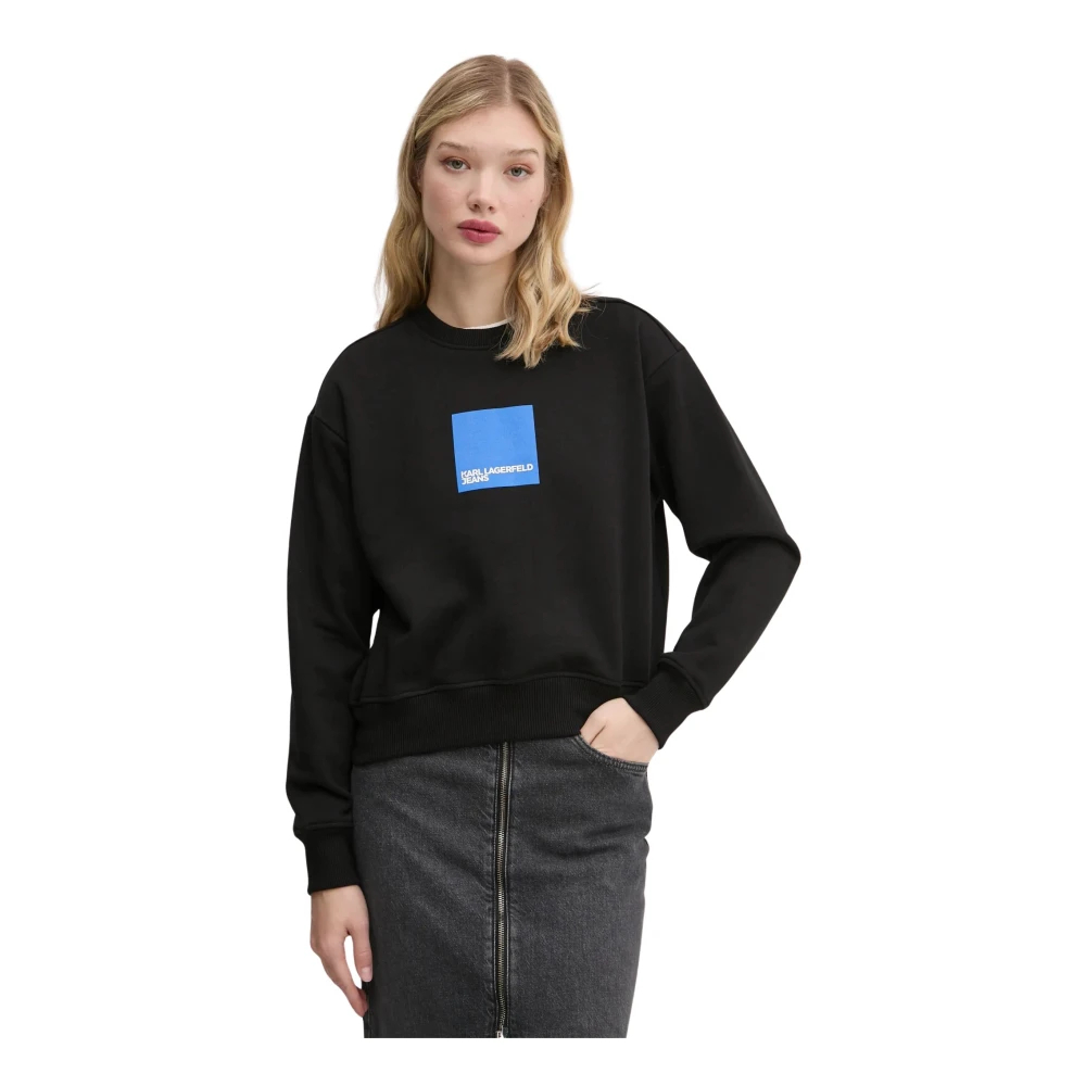 Kl Jeans Damen Schwarz - Sweatshirt Mit Klj-Box-Logo, Größe: Xs - Bild 4