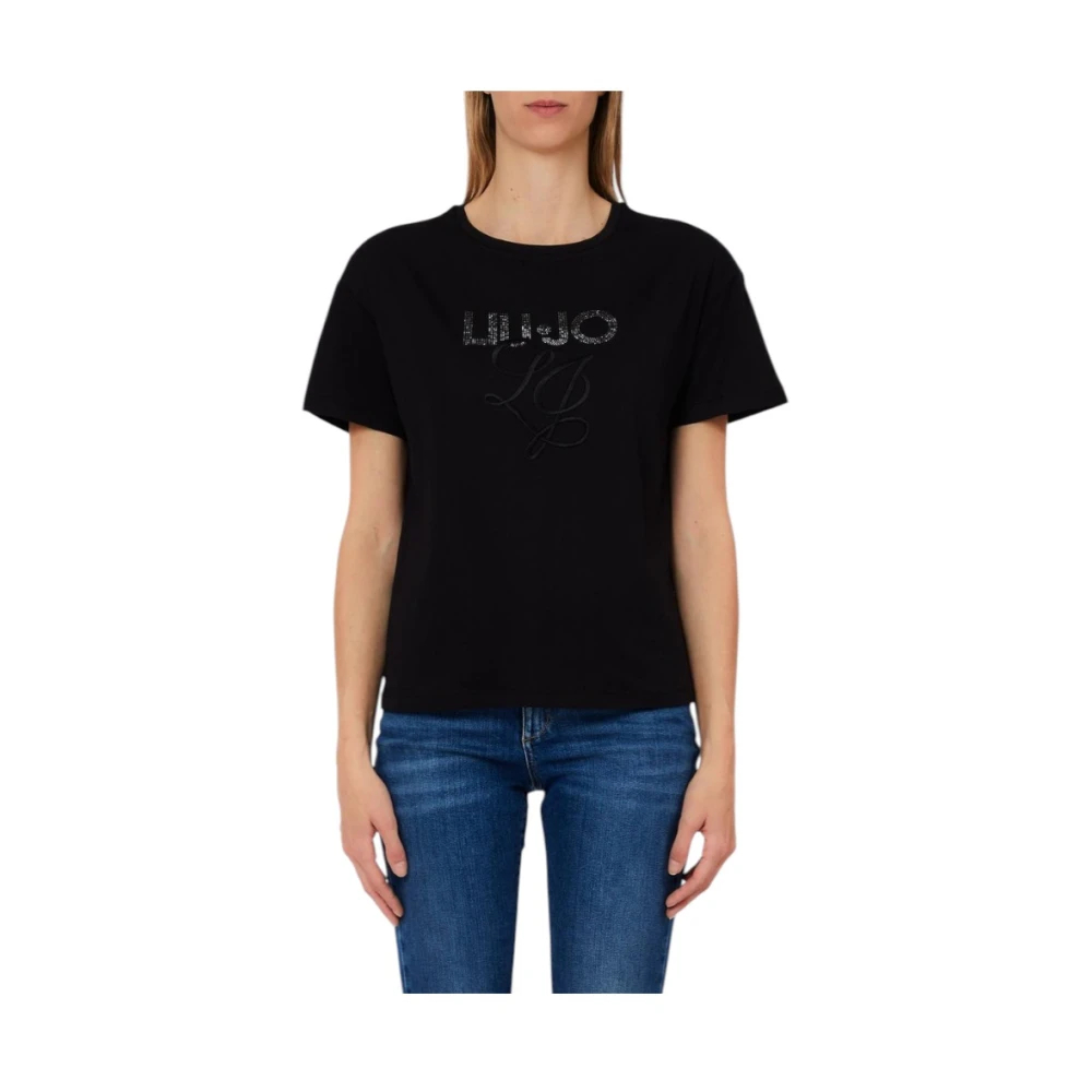 Liu Jo Damen Schwarz - Kurzärmeliges T-Shirt - Tops - K - Xl
