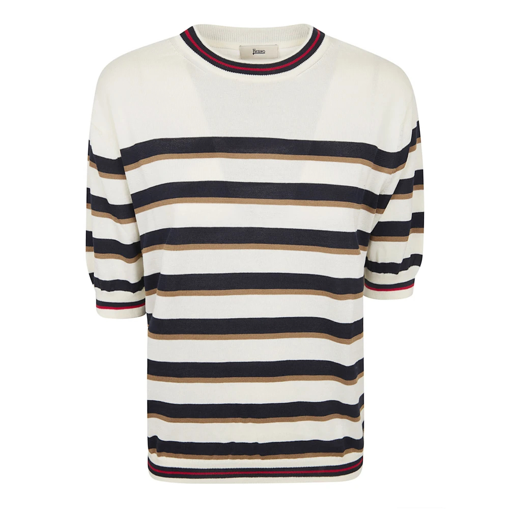 Herno Damen Multicolor - Gestreiftes Kurzarm-T-Shirt - Knitwear - Mehrfarbig -L