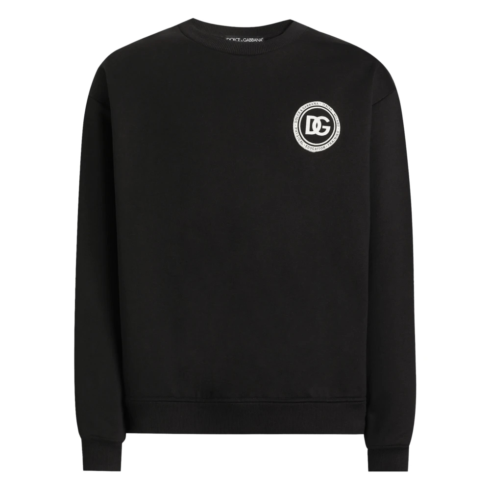 Dolce & Gabbana Herren Schwarz - Jersey-Sweatshirt Mit Patch - Sweatshirts & Hoodies - K - S