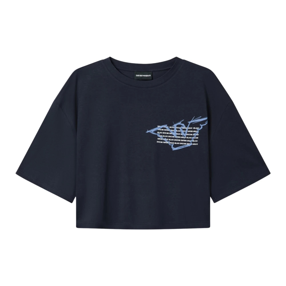 Emporio Armani Damen Blau - Kurzärmeliges T-Shirt - Tops - L
