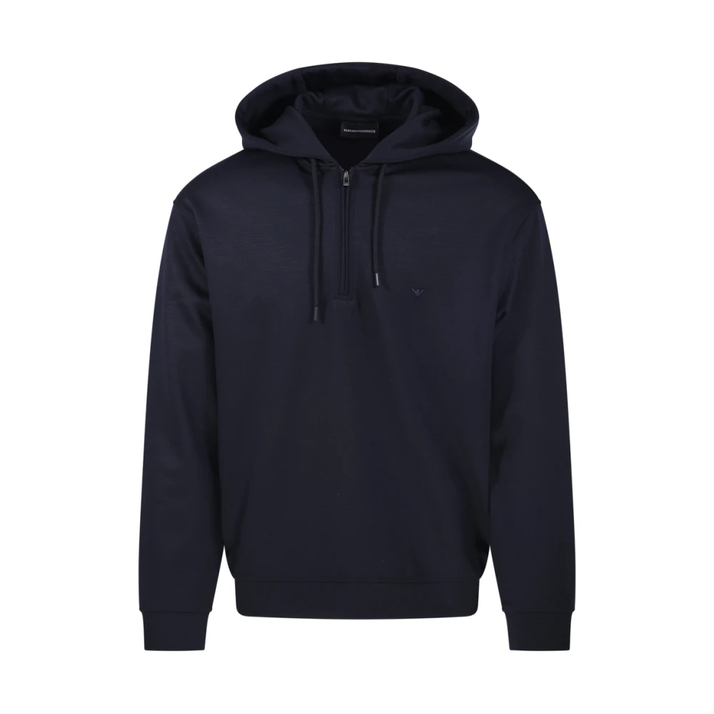 Emporio Armani Herren Blau - Navy Hoodie Sweatshirt - Sweatshirts & Hoodies - S