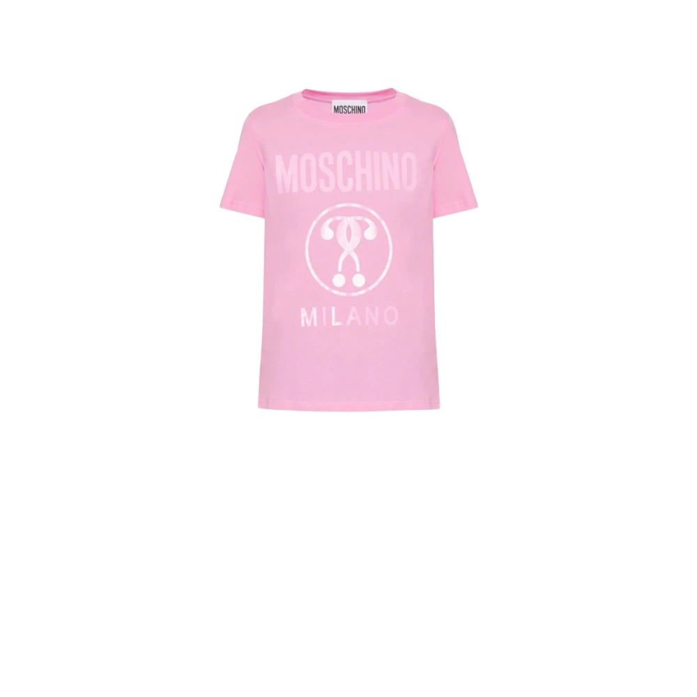Moschino Damen Rosa - Double Question T-Shirt - Tops - Xs