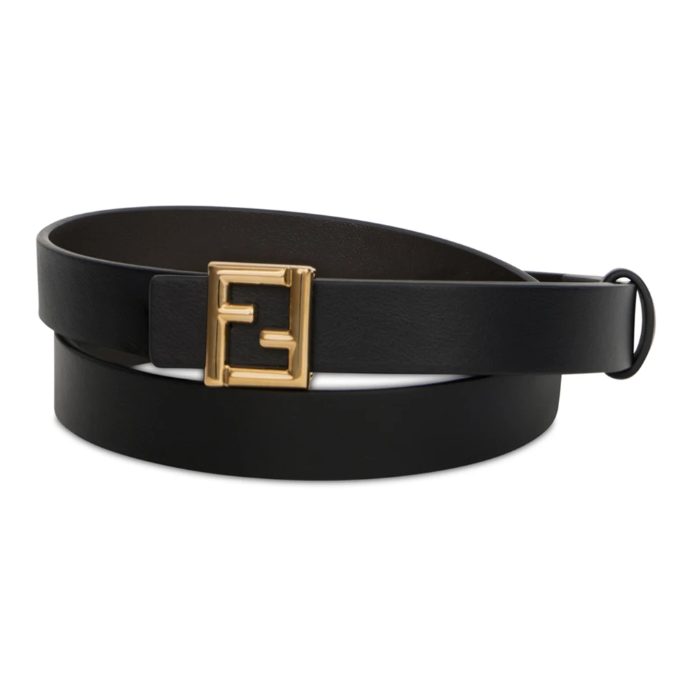 FENDI | Black and ebony leather 20 mm reversible FF belt | Women | 85 - Bild 8