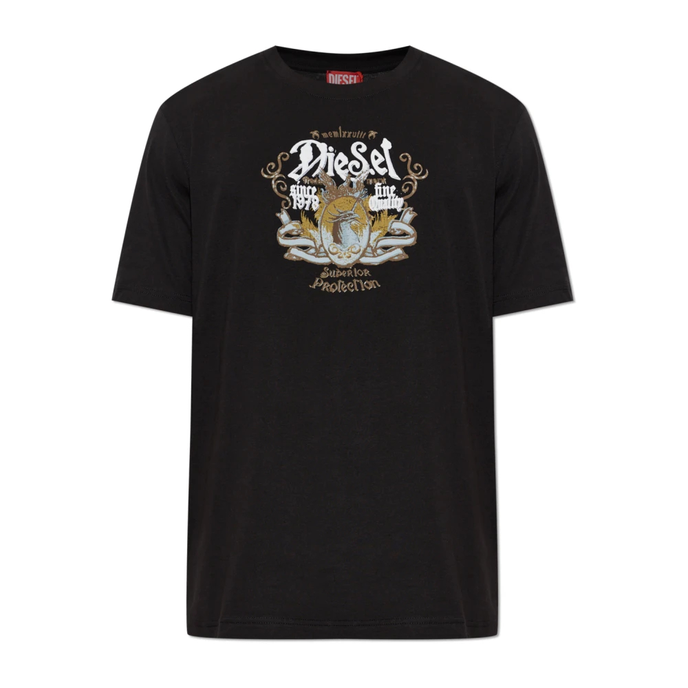 Diesel Herren Schwarz - T-Adjust-Aa10 T-Shirt - Tops - K - 2XL