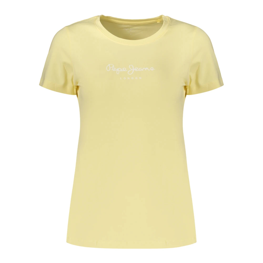 Pepe Jeans, Damen, Shirts, Yellow Cotton Women's T-Shirt, Beige, Gelb, (XL) - Bild 5