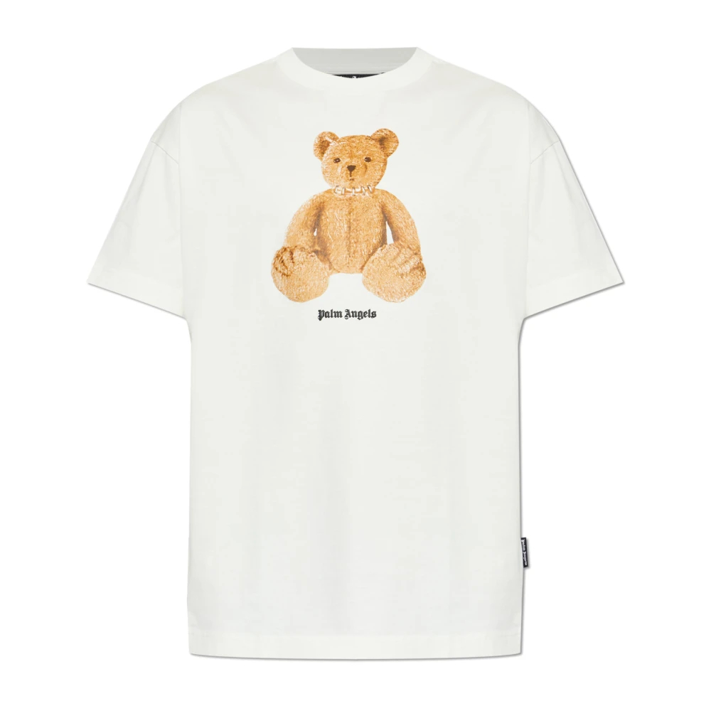 Palm Angels Herren Weiß - Bear Regular T-Shirt - Tops - S