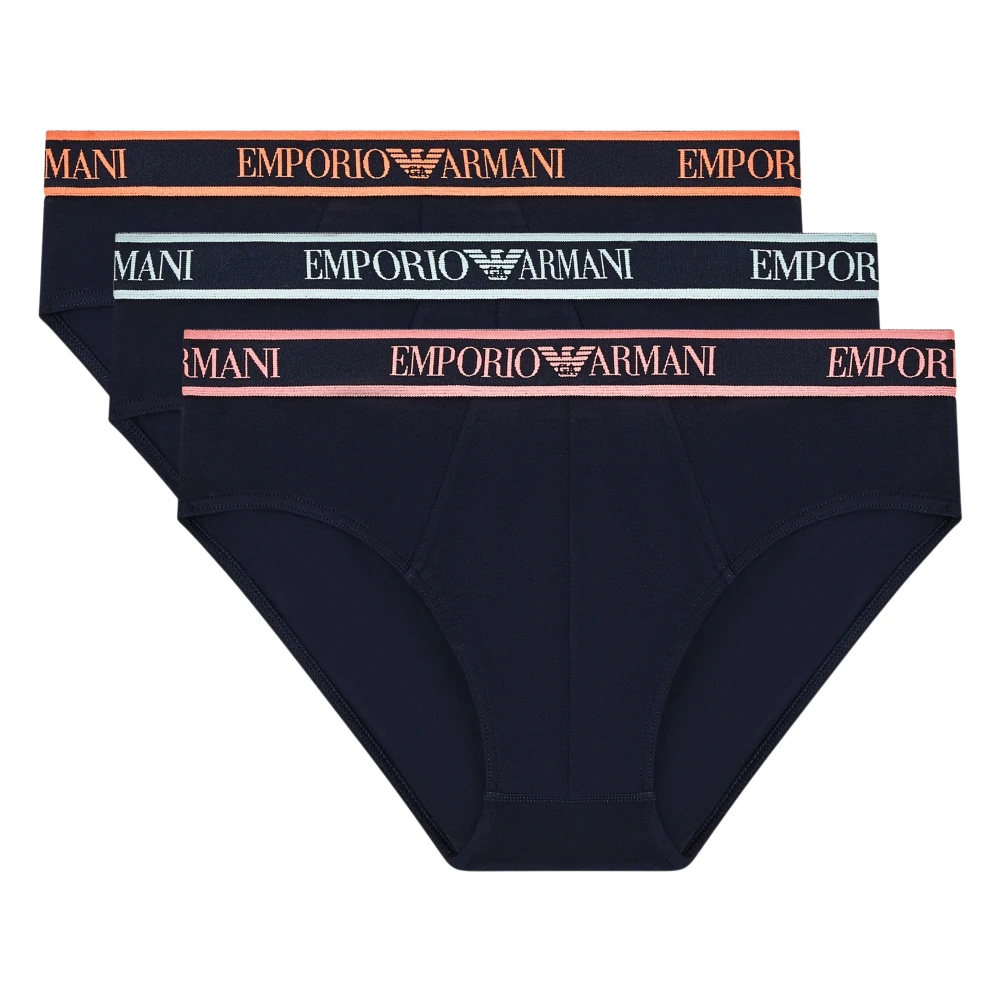Emporio Armani Herren Blau - Logo-Detail Slips Set - Underwear - Xl