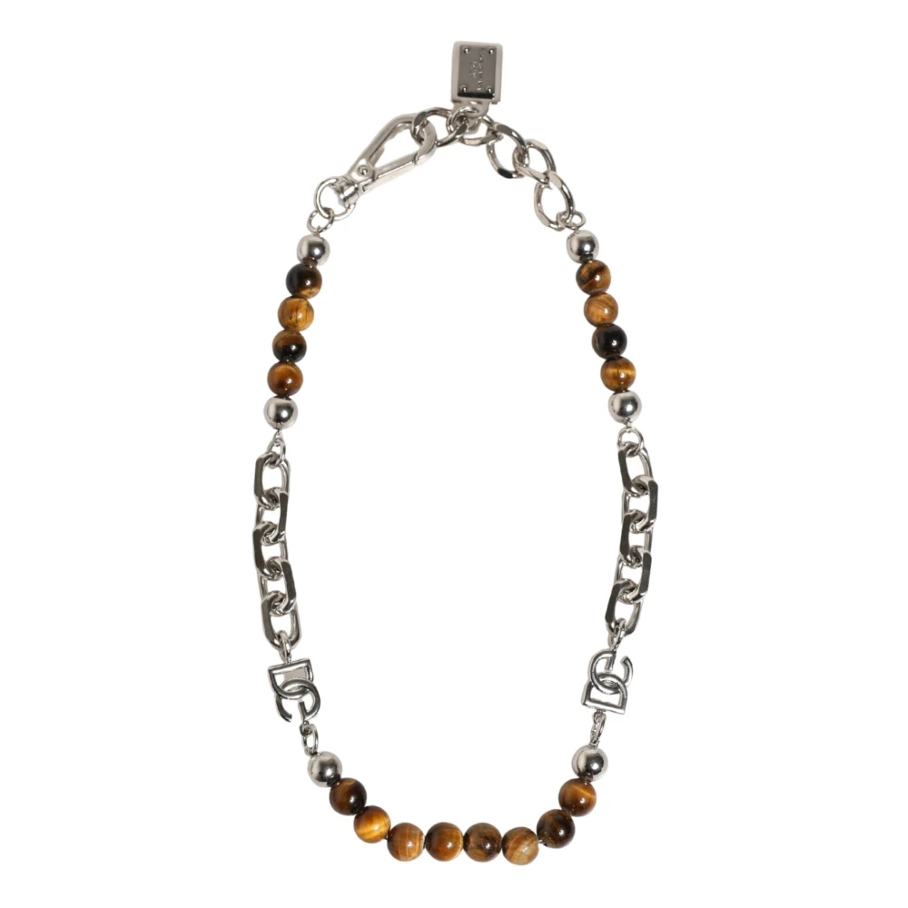 Dolce & Gabbana Damen Grau - Chain Beaded Bracelet - Accessories - One Size