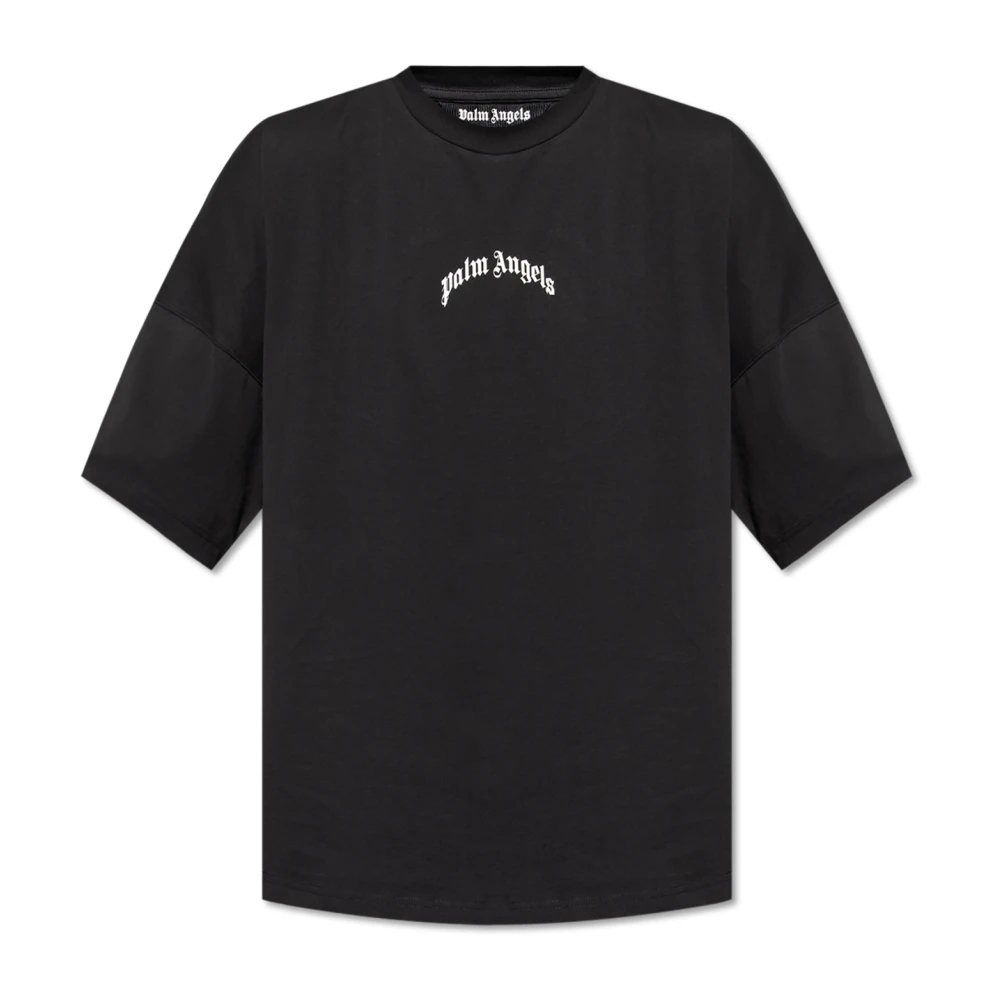 Palm Angels Herren Schwarz - T-Shirt Mit Logo - Tops - K -Xs