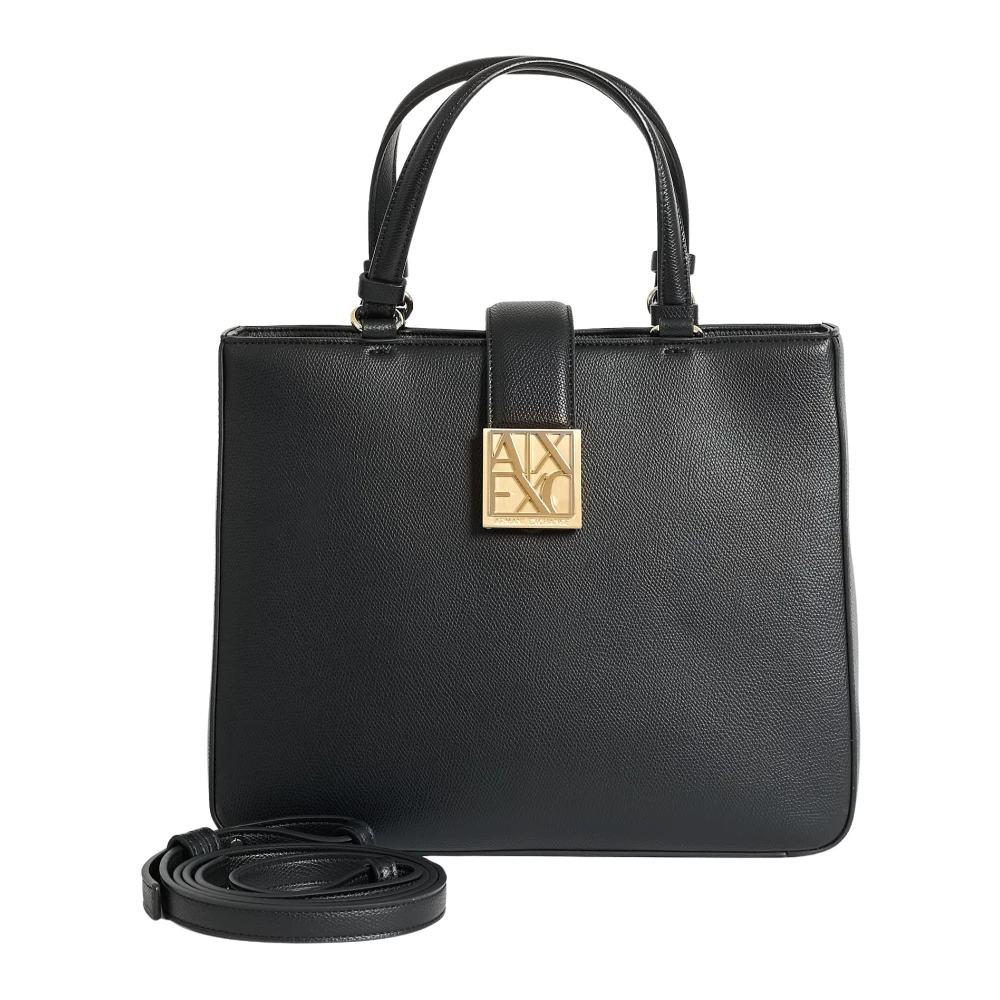 Armani Exchange Damen Schwarz - Faux Leather Handbag - Bags - K - One Size