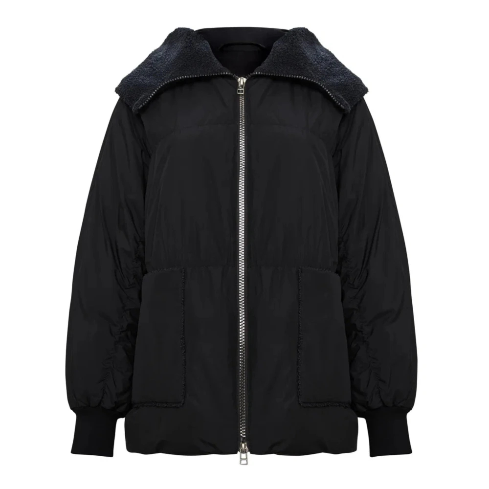 Cesare Gaspari Damen Schwarz - Shearling-Kragen Pufferjacke - Jackets - K - Xl