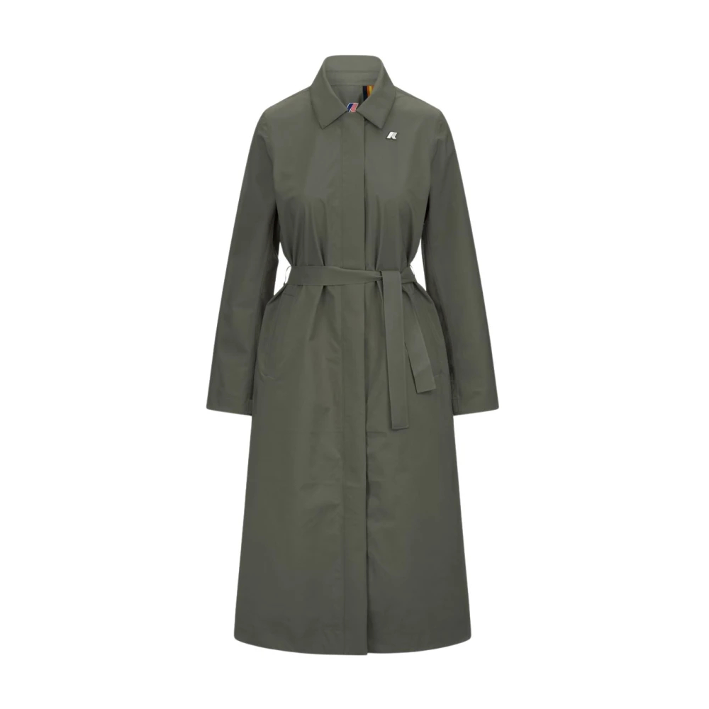 K-Way Damen Grün - Mantel Mit Gürtel - Coats - M