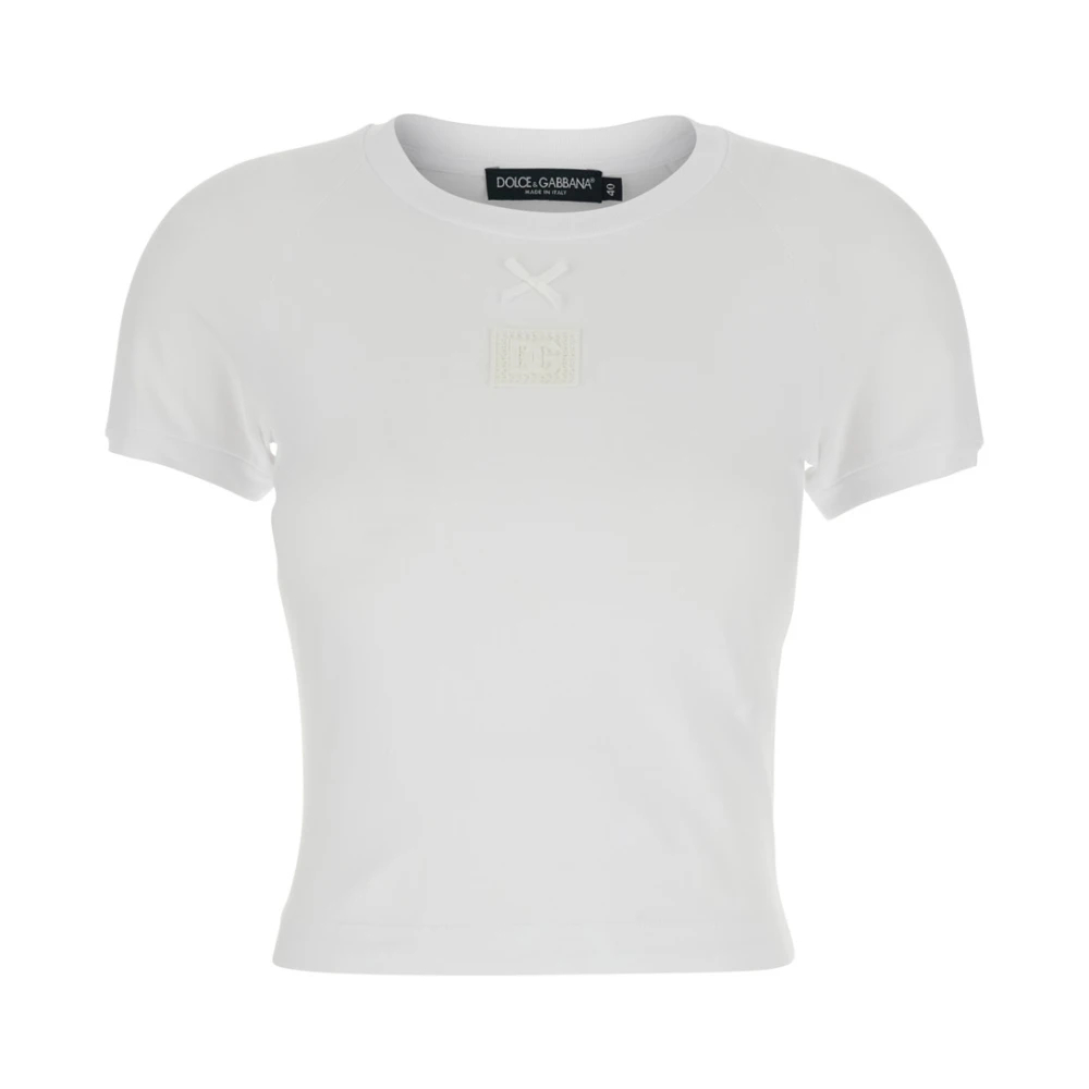 Dolce & Gabbana Damen Weiß - Logo Rundhals-T-Shirt - Tops - M