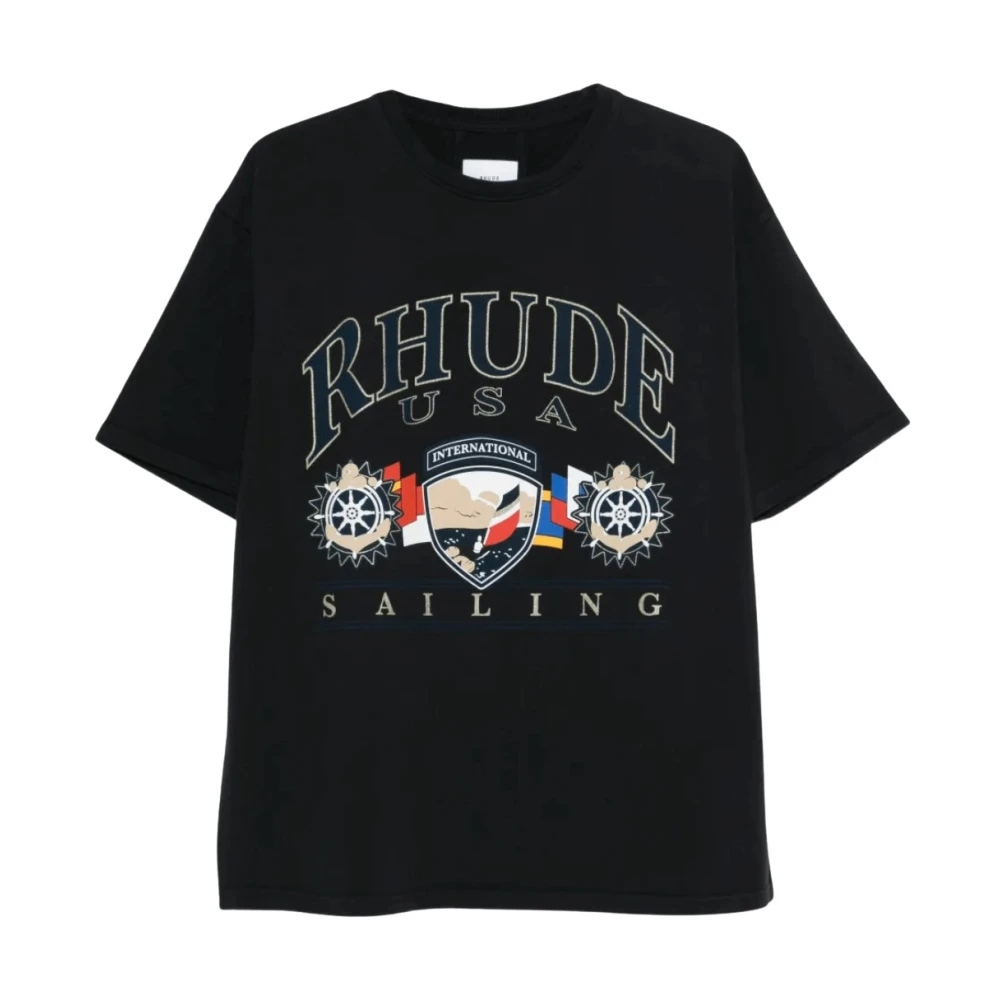 Rhude Herren Schwarz - Usa Sailing Icon Tee - Tops - K - M