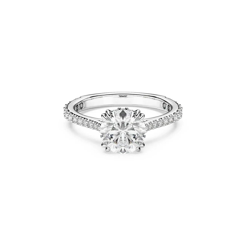 Swarovski Stilla Cocktailring, Rundschliff, Pavé, Silberfarbenes Finish Weiß Größe 50 - Image 3