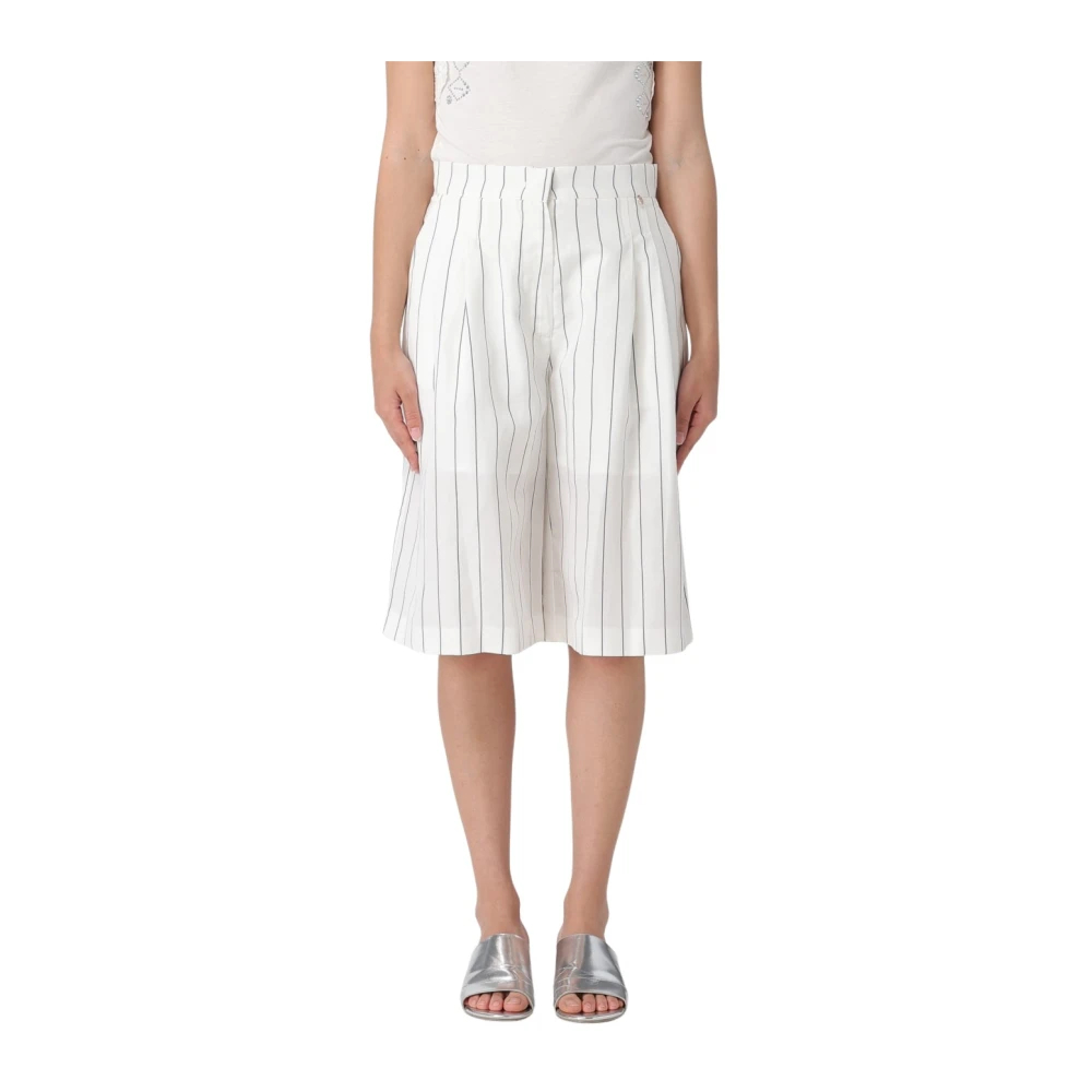 Liu Jo Damen Weiß - Bermuda Aus Leinengemisch - Shorts - S