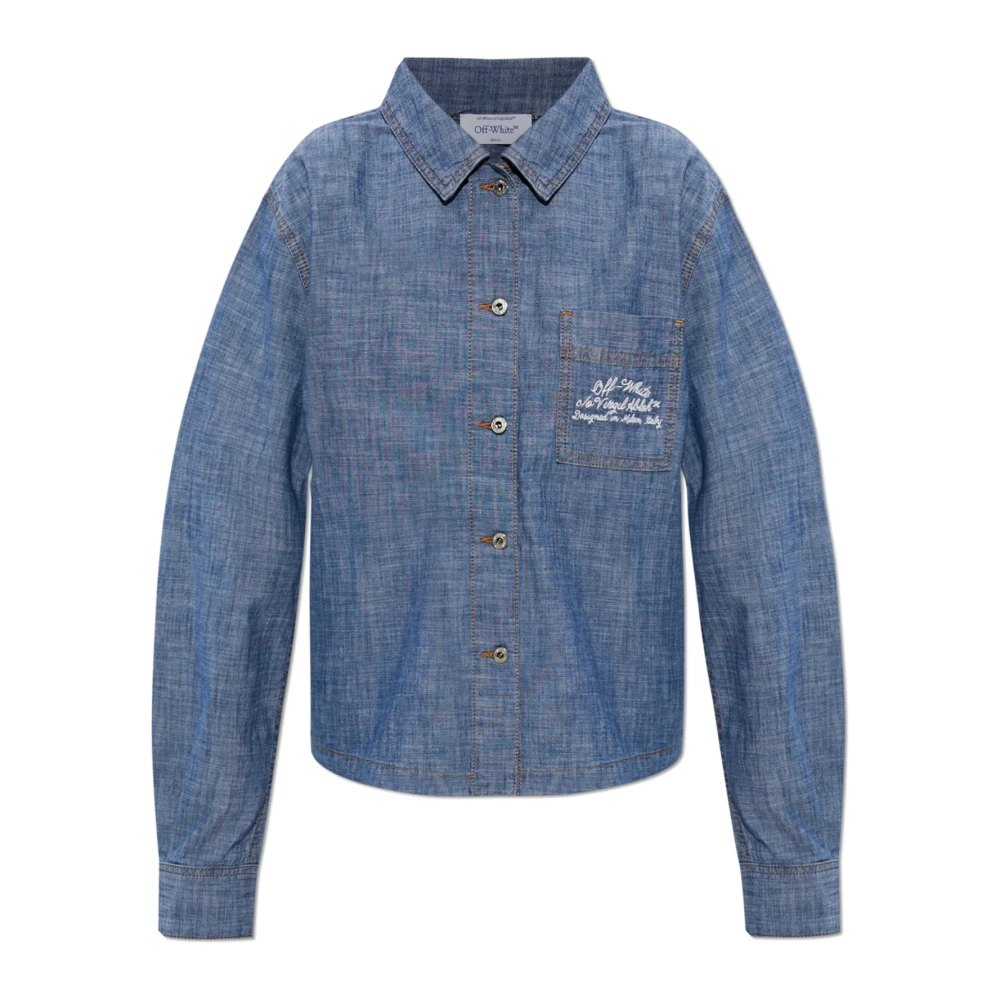 Off White Damen Blau - Chambray Denim Shirt - Blouses & Shirts - L