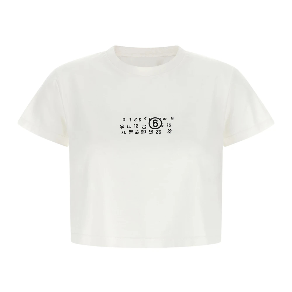 Mm6 Maison Margiela Damen Weiß Es Baumwoll-T-Shirt Klein - Bild 8