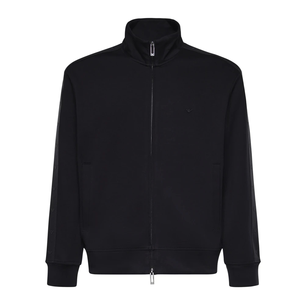 Emporio Armani Herren Blau - Stretch Double Jersey Sweatshirt - Sweatshirts & Hoodies - L