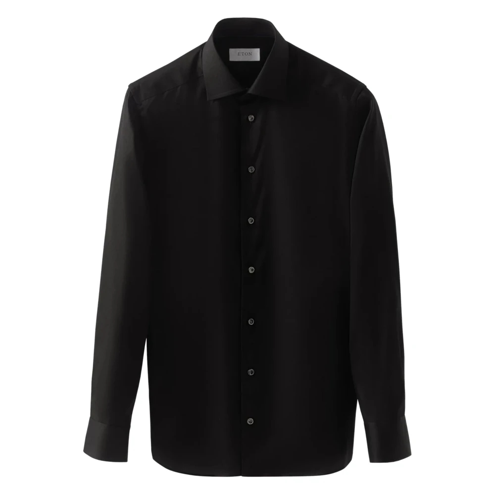 Eton Herren Schwarz Hemd Baumwolle Slim Fit - Bild 3