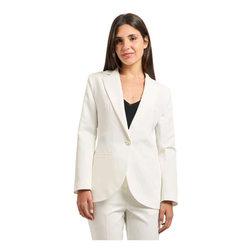 Yes Zee Damen Weiß - Einreihige Jacke - Jackets - Xl