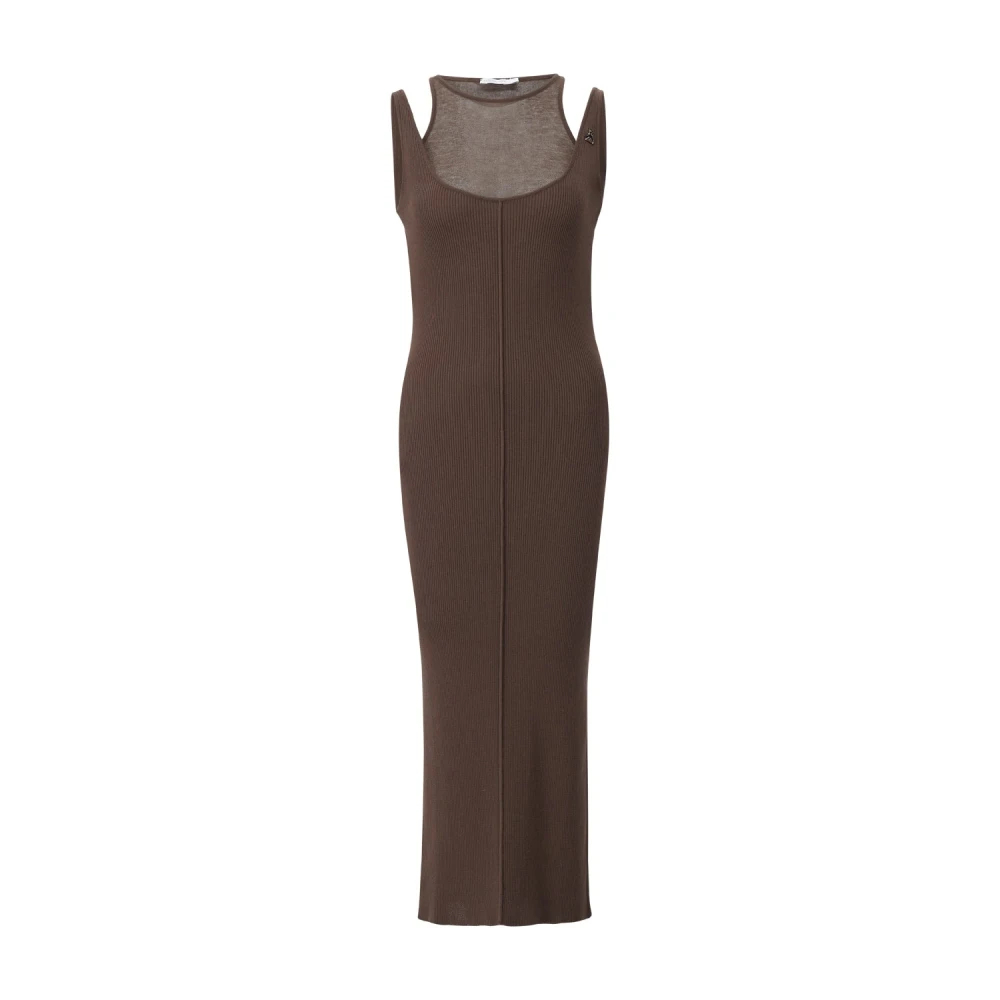 Patrizia Pepe Damen Braun - Geripptes Midikleid - Dresses - M