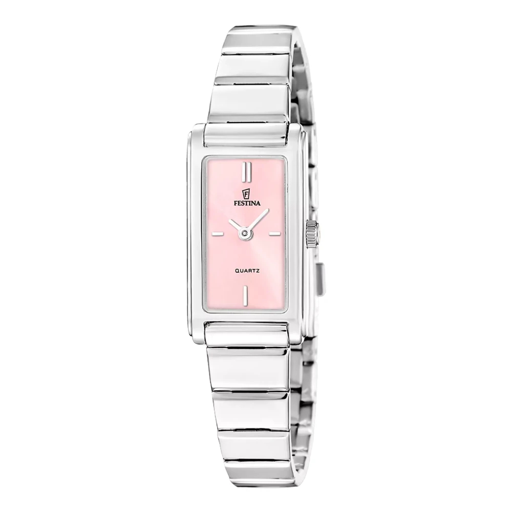 Festina Damen Silber,Rosa Mademoiselle Quarz (25 Mm), Rosafarbenes Zifferblatt Uhr - Bild 3