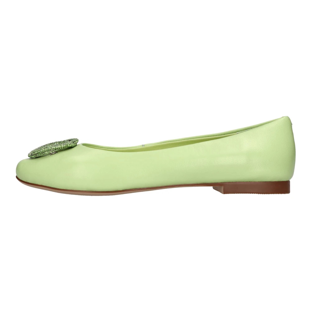 Emanuelle Vee Damen Grün - Leder Ballerina - Shoes - 35 Eu