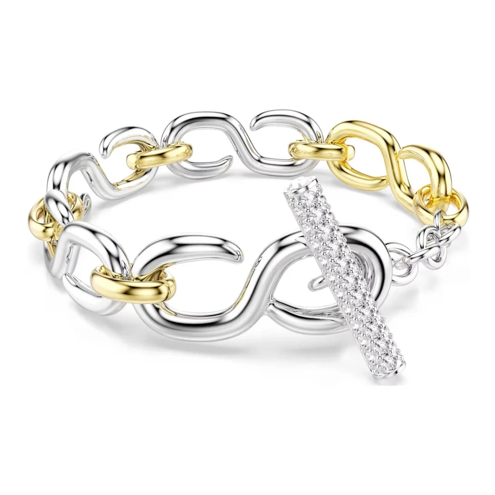 Swarovski Dextera Armband, Rundschliff, T-Verschluss, Metallmix Weiß Mittel - Bild 5