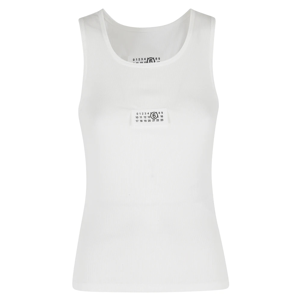 Mm6 Maison Margiela Damen Weiß - Geripptes Top - Tops - S