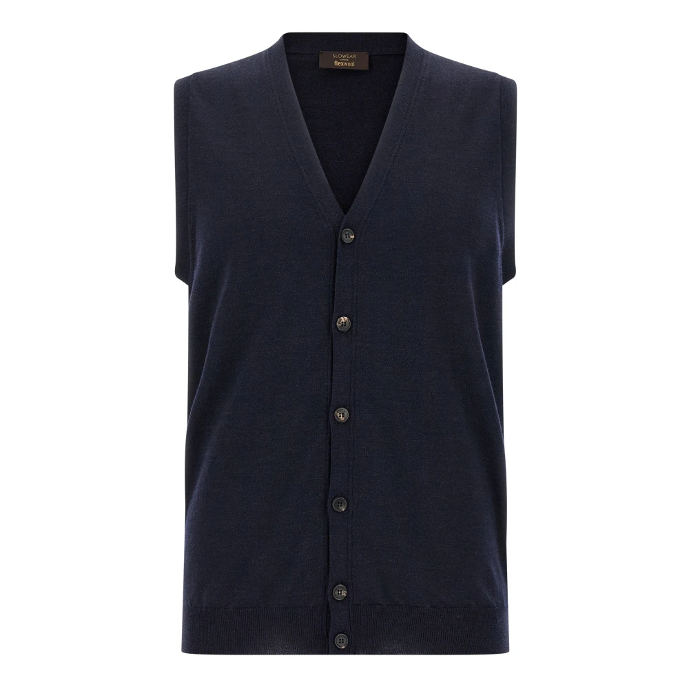 Zanone Herren Blau - Flexwool Weste - Knitwear - 4XL