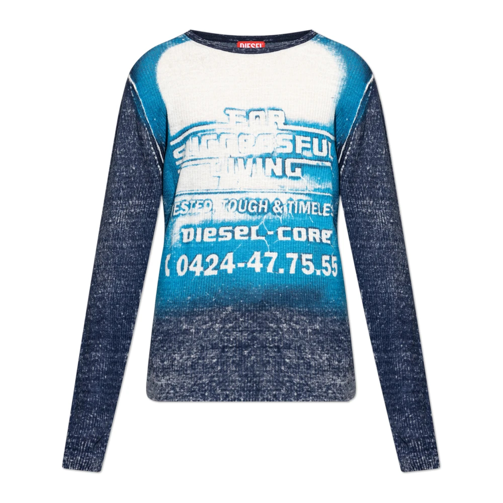 Diesel Herren Blau - Geripptes Top - Tops - S