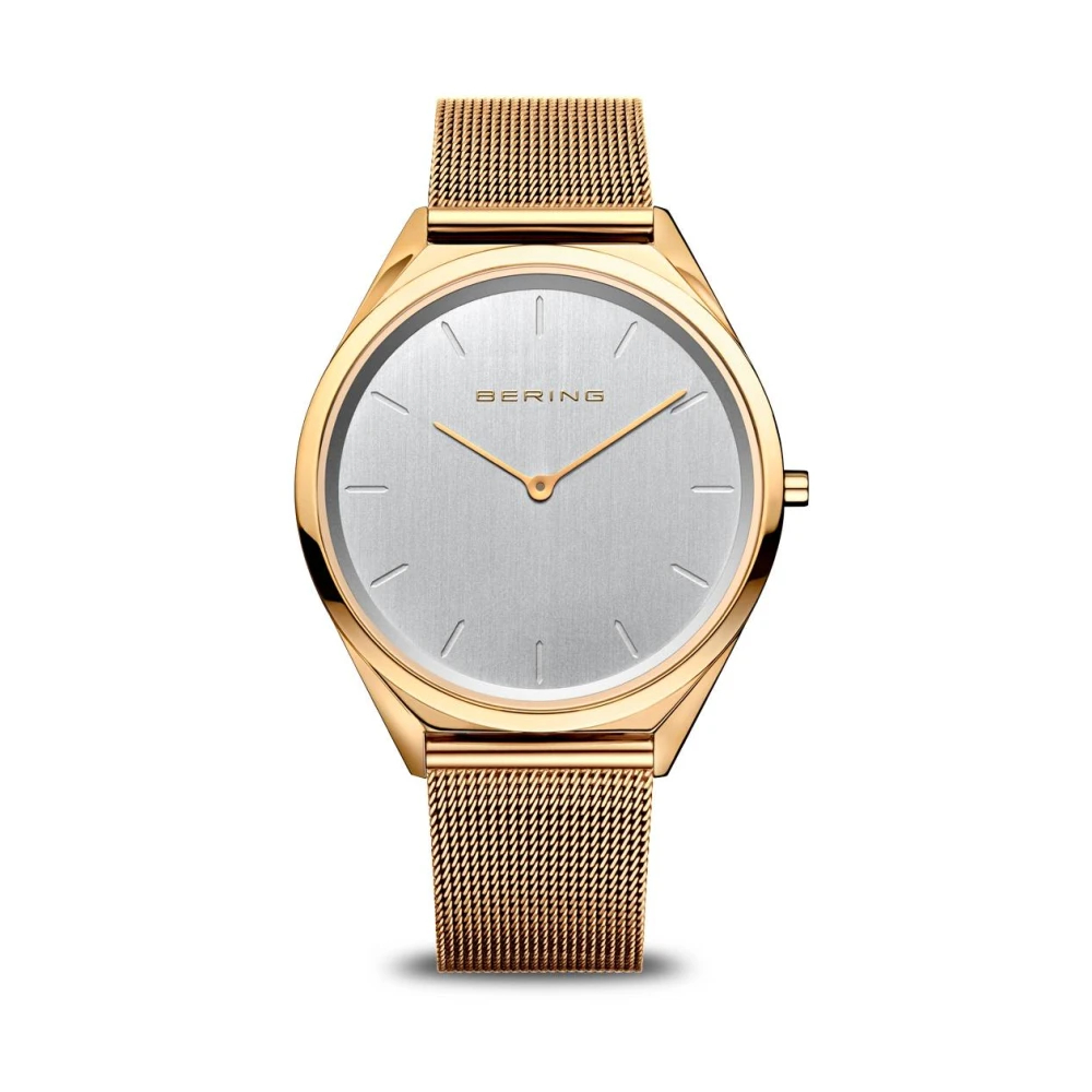 Bering Unisex Gold,Silber | | Ultraschlank | Goldenes Netzarmband | Uhr - Bild 5