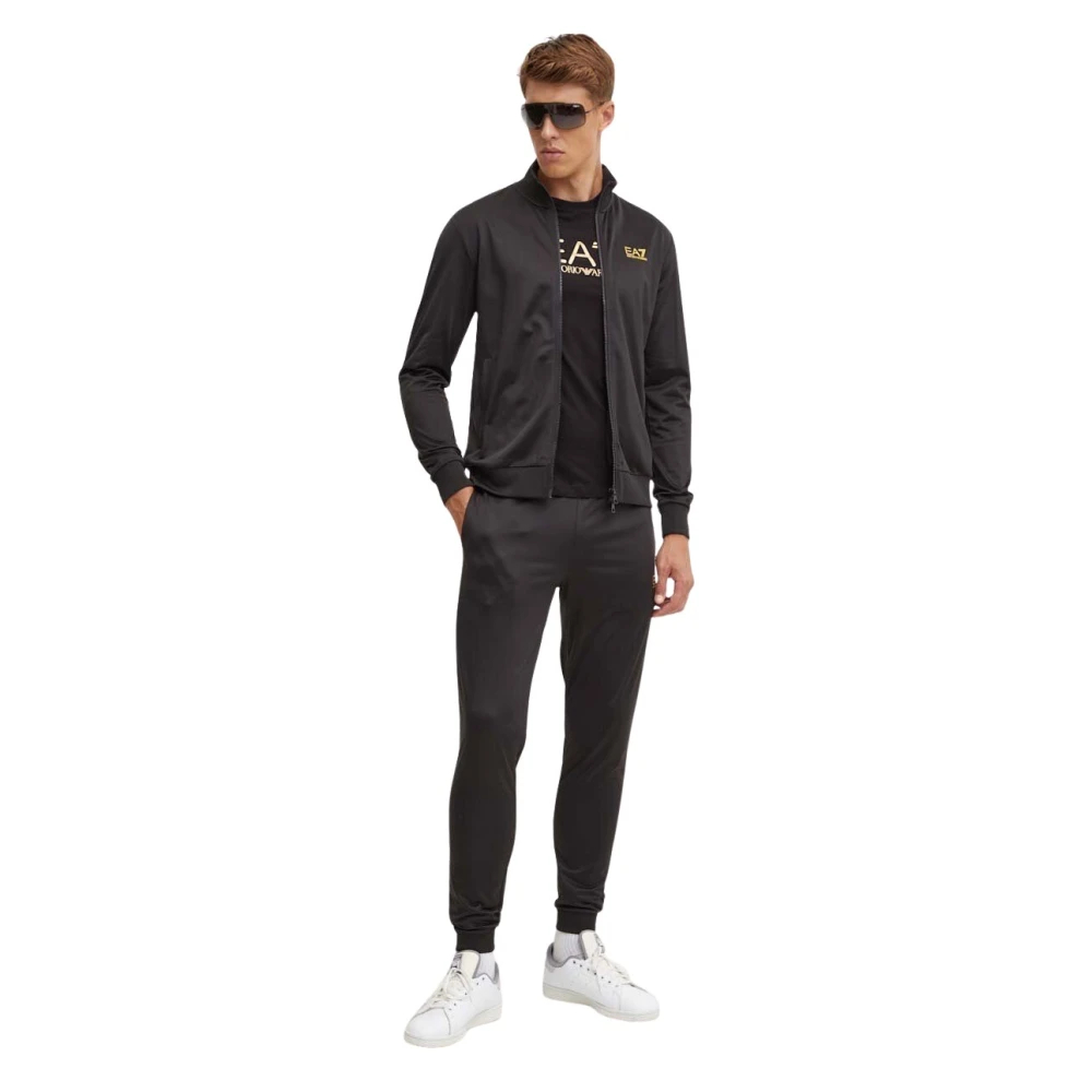 Ea7 Emporio Armani Herren Schwarz Jogginganzug 8Npv65 Pjhcz 0208 Regular Fit - Image 4