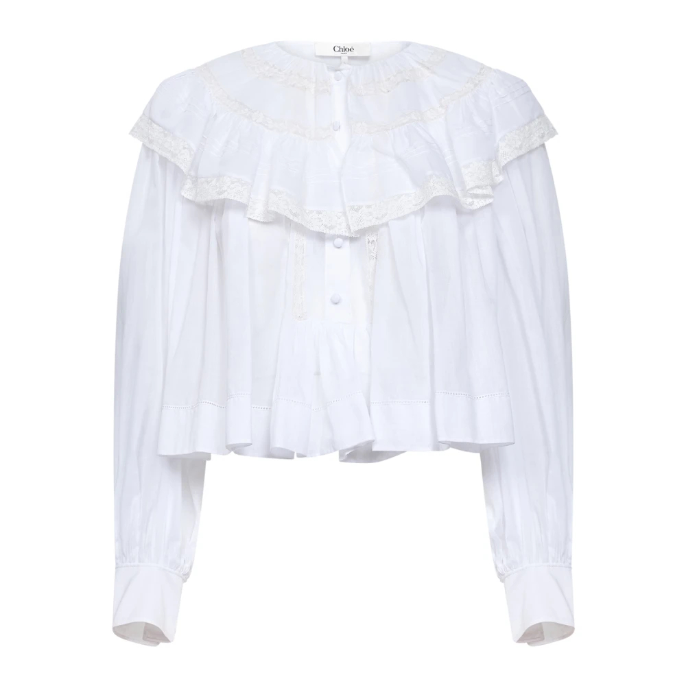 Chloe Bluse Aus Baumwoll-Voile Mit Spitze De Größe 34 - MyTheresa - Bild 3