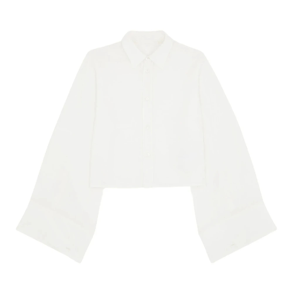 Mm6 Maison Margiela Damen Weiß - Cropped Shirt - Blouses & Shirts - Xs