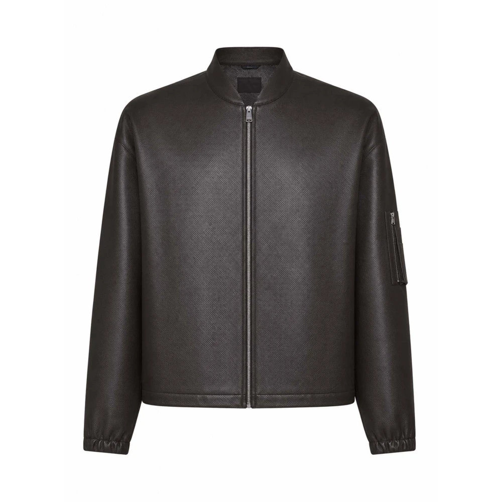 FENDI | Dark brown micro-perforated nappa leather blouson | male | 48 - Bild 3
