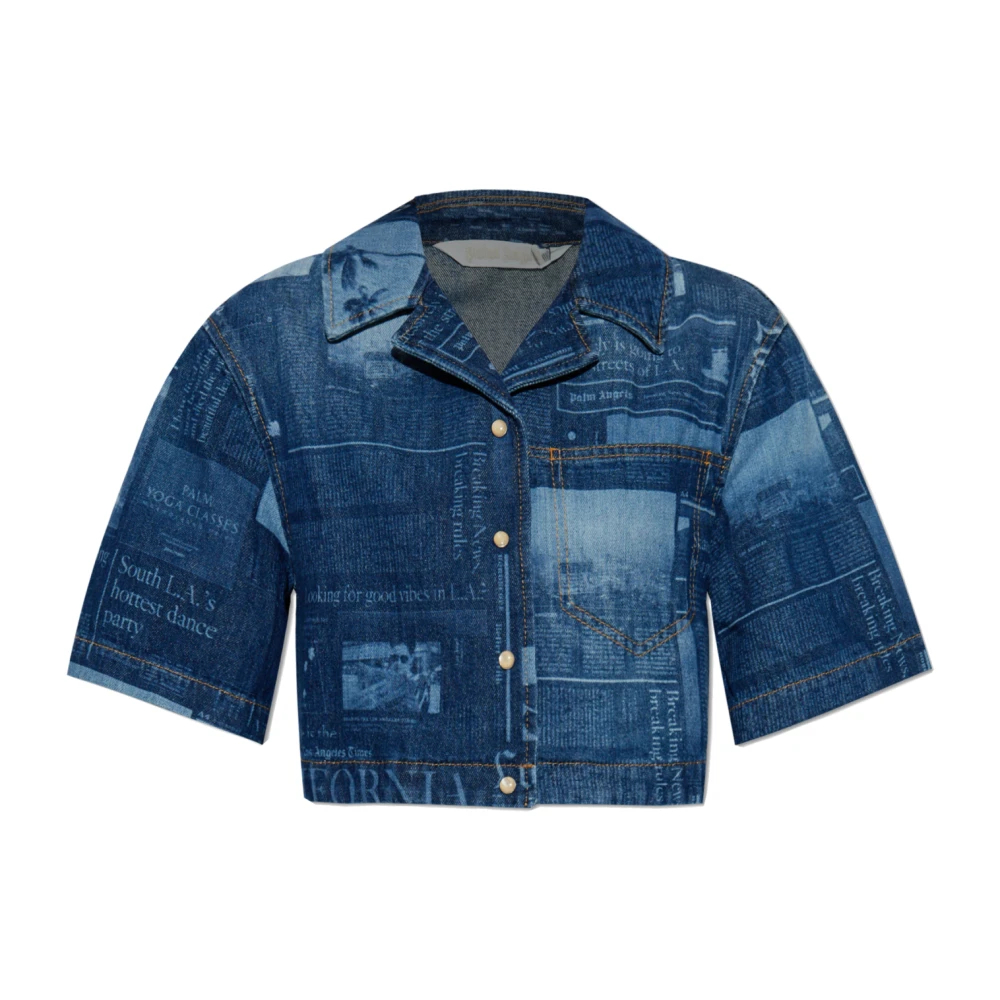 Palm Angels Damen Blau - Denim Hemd - Blouses & Shirts - S