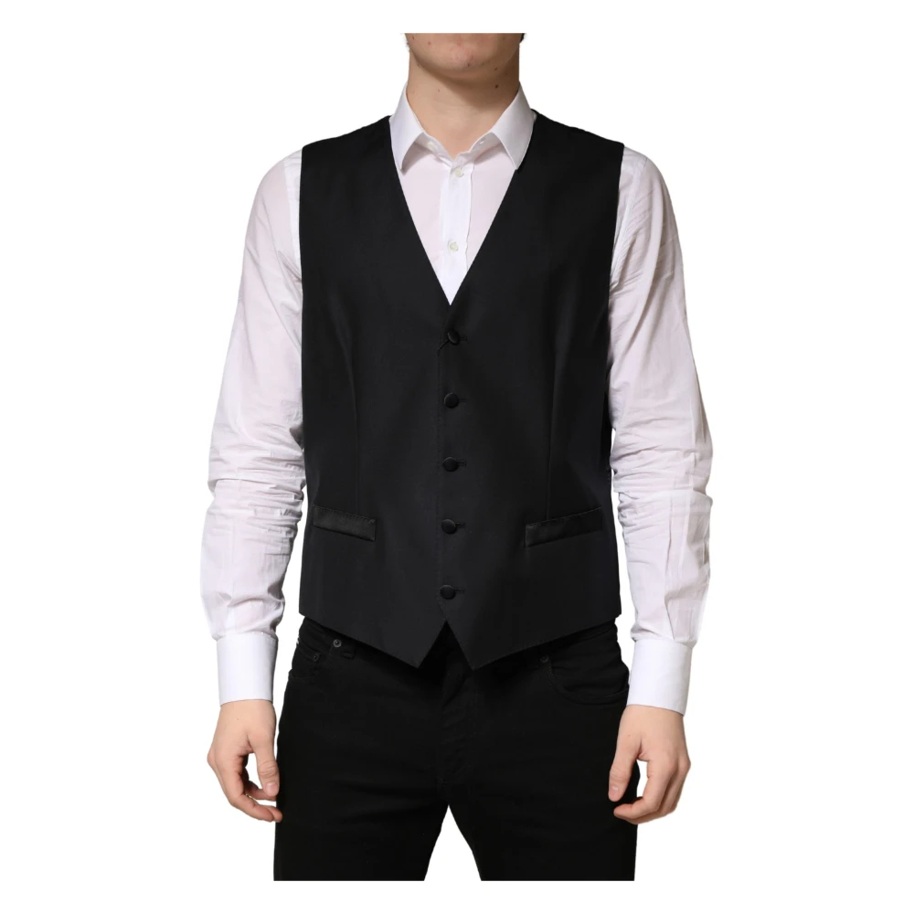 Dolce & Gabbana Herren Schwarz - Einreihige Weste - Suits - K - M