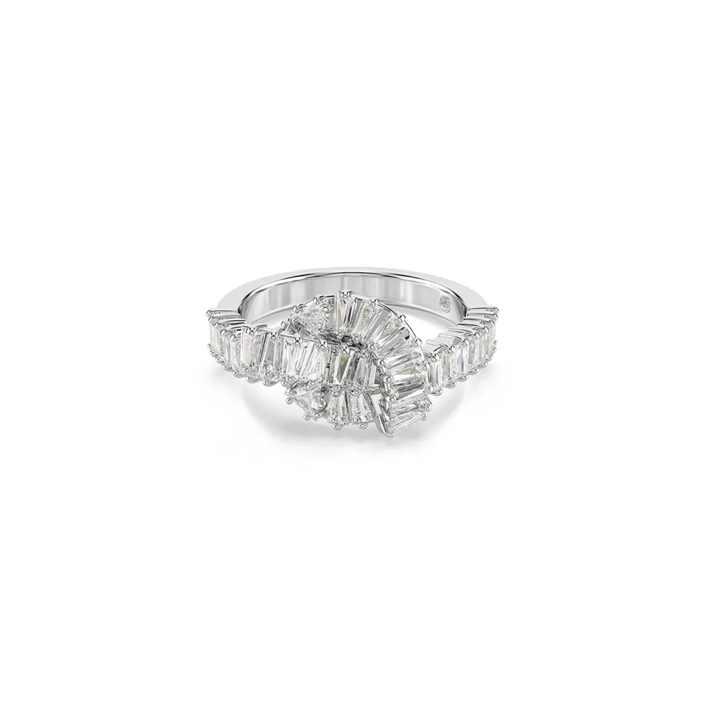 Swarovski Matrix Ring, Baguette-Schliff, Knoten, Rhodiniert Weiß Größe 60 - Image 3