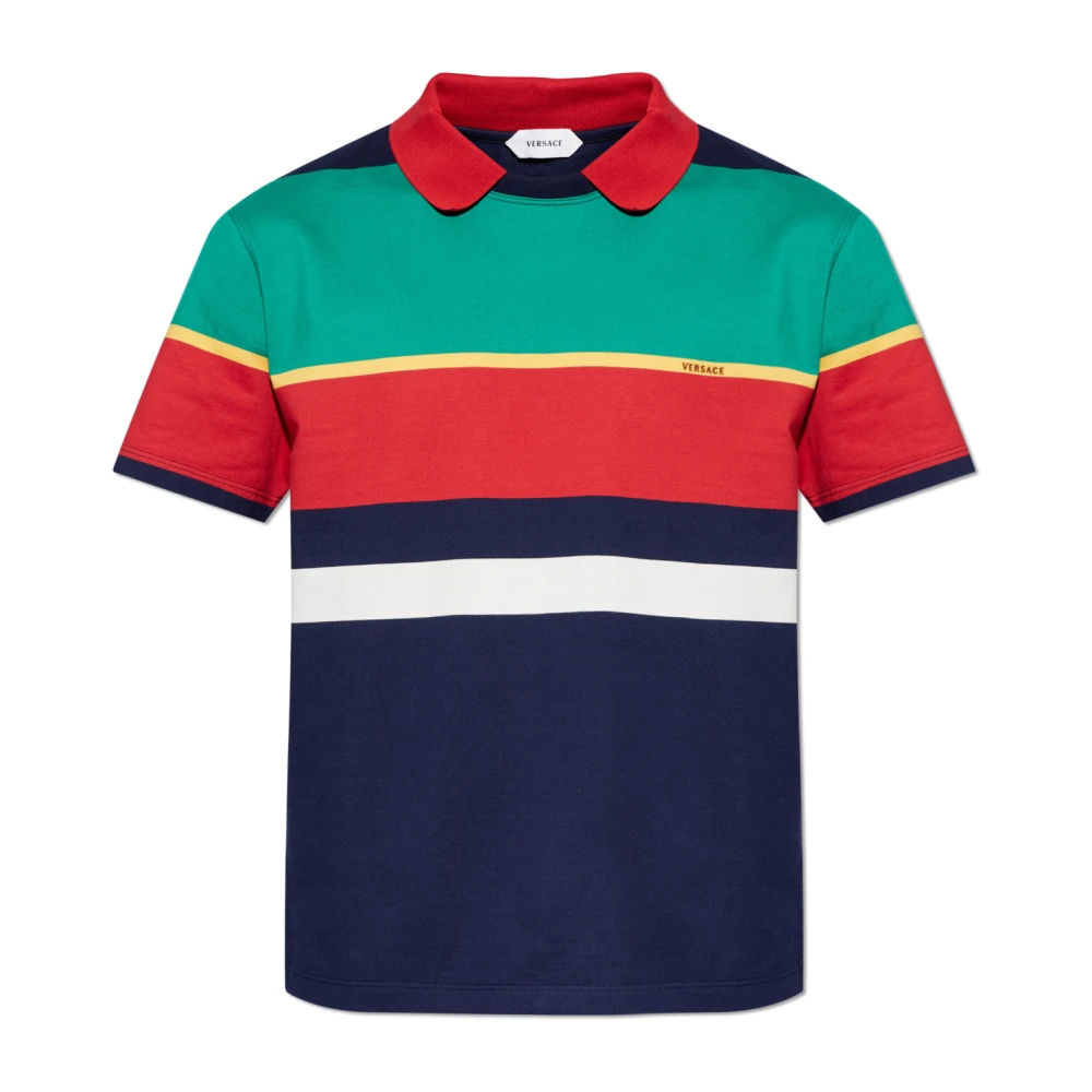 Versace Herren Multicolor - Gestreiftes Poloshirt - Tops - Mehrfarbig - L