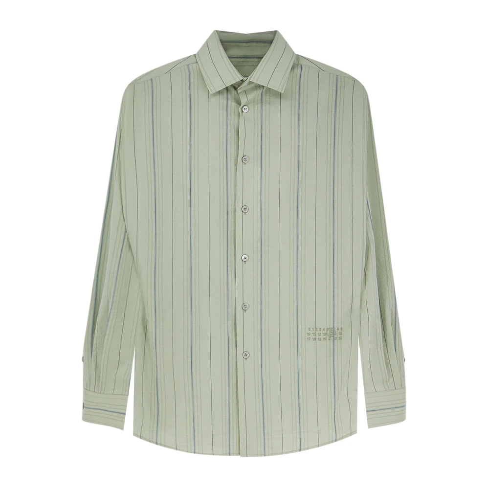 Mm6 Maison Margiela Damen Grün - Gestreiftes Hemd - Blouses & Shirts - Xs